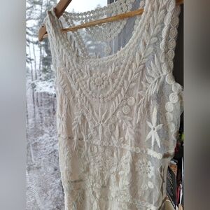 Express Cream Sleeveless Top